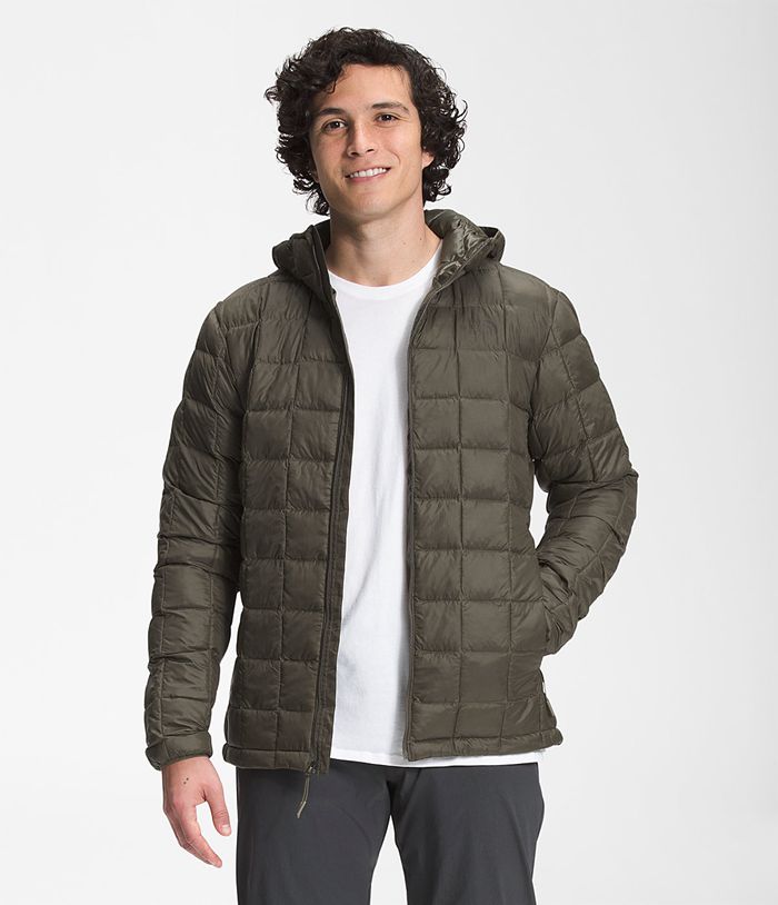 The North Face ThermoBall™ Eco Hoodie Mens Puffer Jacket Dark Green 568014-WGZ